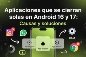 Aplicaciones que se cierran solas en Android 16 y 17: causas y soluciones